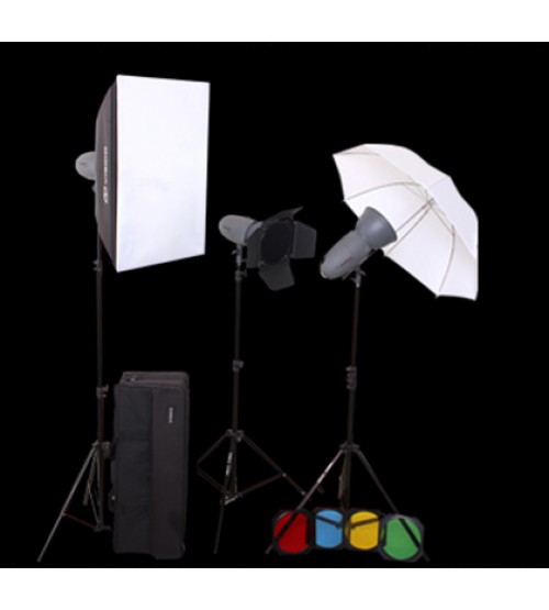 Visico VL-300 Plus Novel Kit Softbox + Barndoor 3 Head